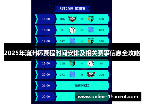 2025年澳洲杯赛程时间安排及相关赛事信息全攻略